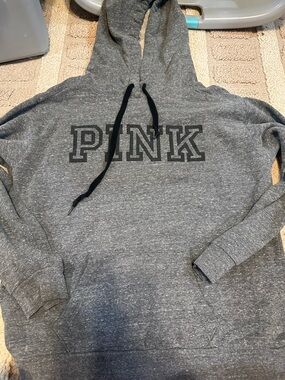 PINK Victoria's Secret Gray Logo Hoodie
